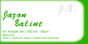 jazon balint business card